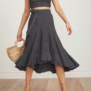 NET Faithful The Brand Kamares Striped Midi Skirt XS